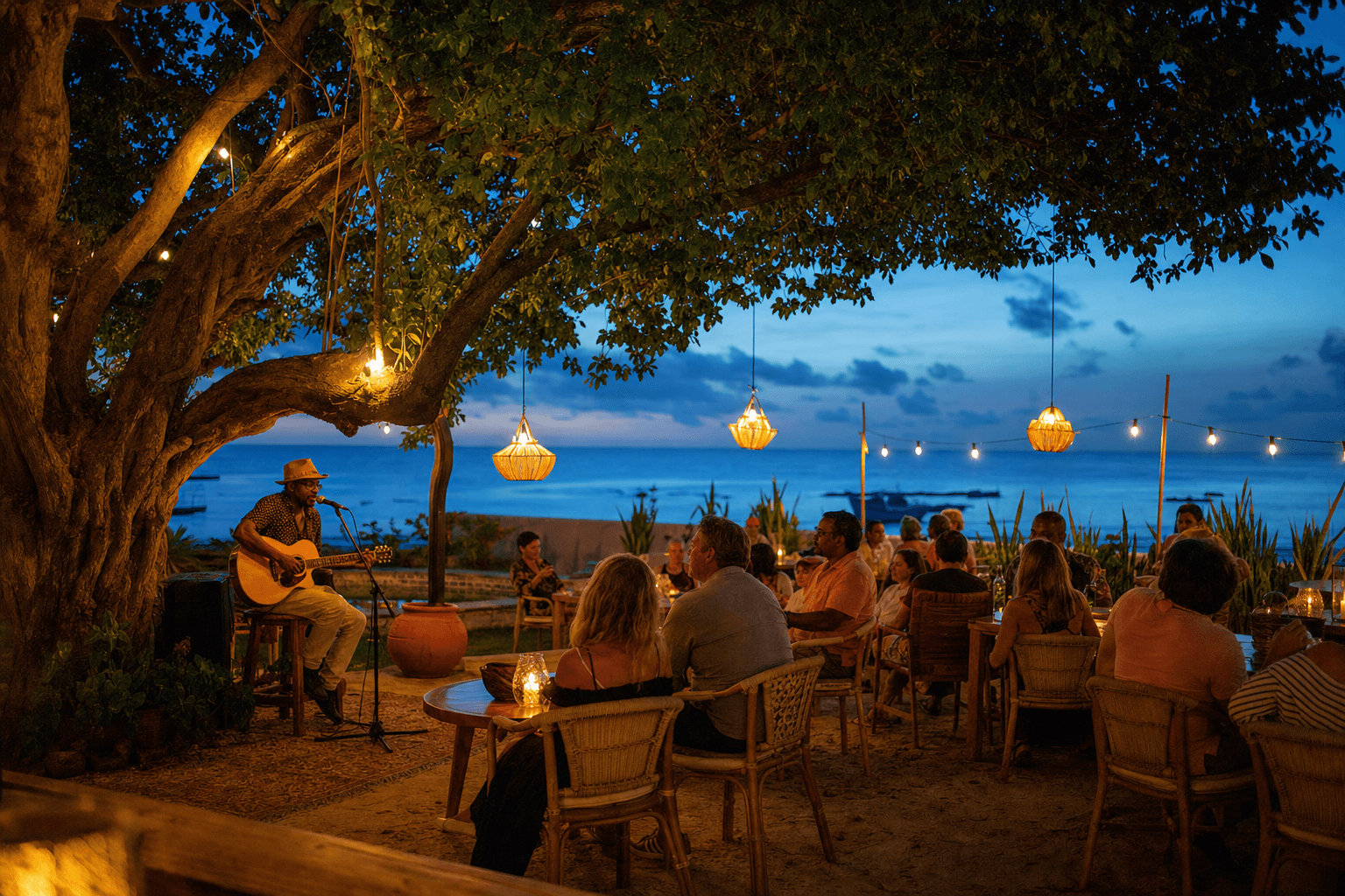 Live music beneath the trees
